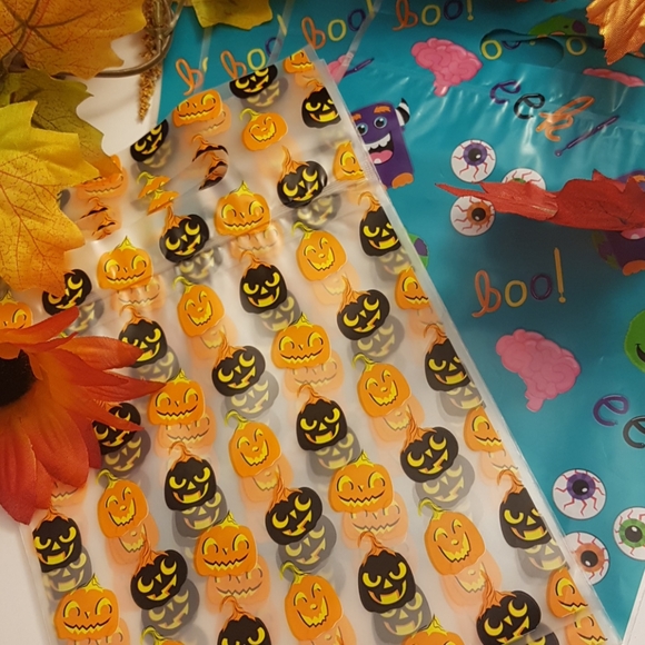 🎃 CLEARANCE 8 pcs Boo Eek Pumpkin Halloween Favor Treat Bags Loot Bags 6.25" - Picture 15 of 15